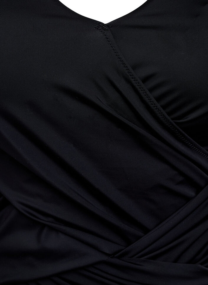 Badpak met gedrapeerd kruisdetaillering, Black, Packshot