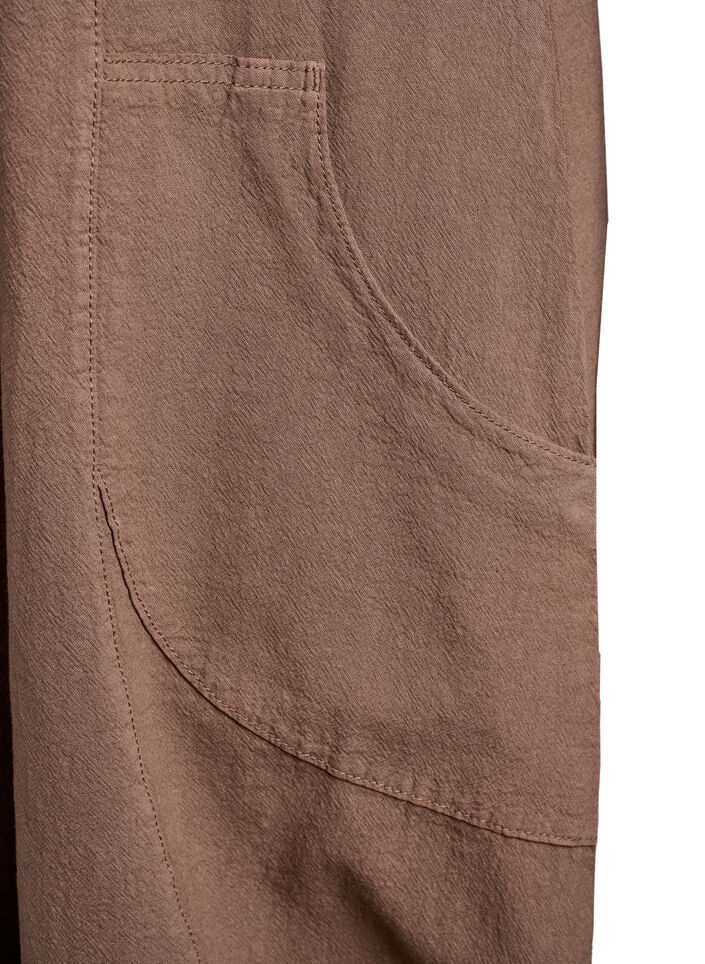 Katoenen jurk met korte mouwen, Bruin, Packshot image number 3