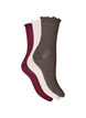 Lot de 3 chaussettes c&ocirc;tel&eacute;es avec un bord ondul&eacute;, Marron, Packshot image number 1