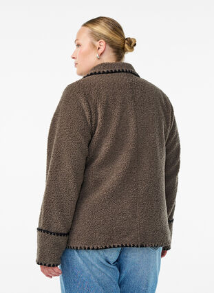 ZizziTeddy jas met contrast details, Morel, Model image number 2