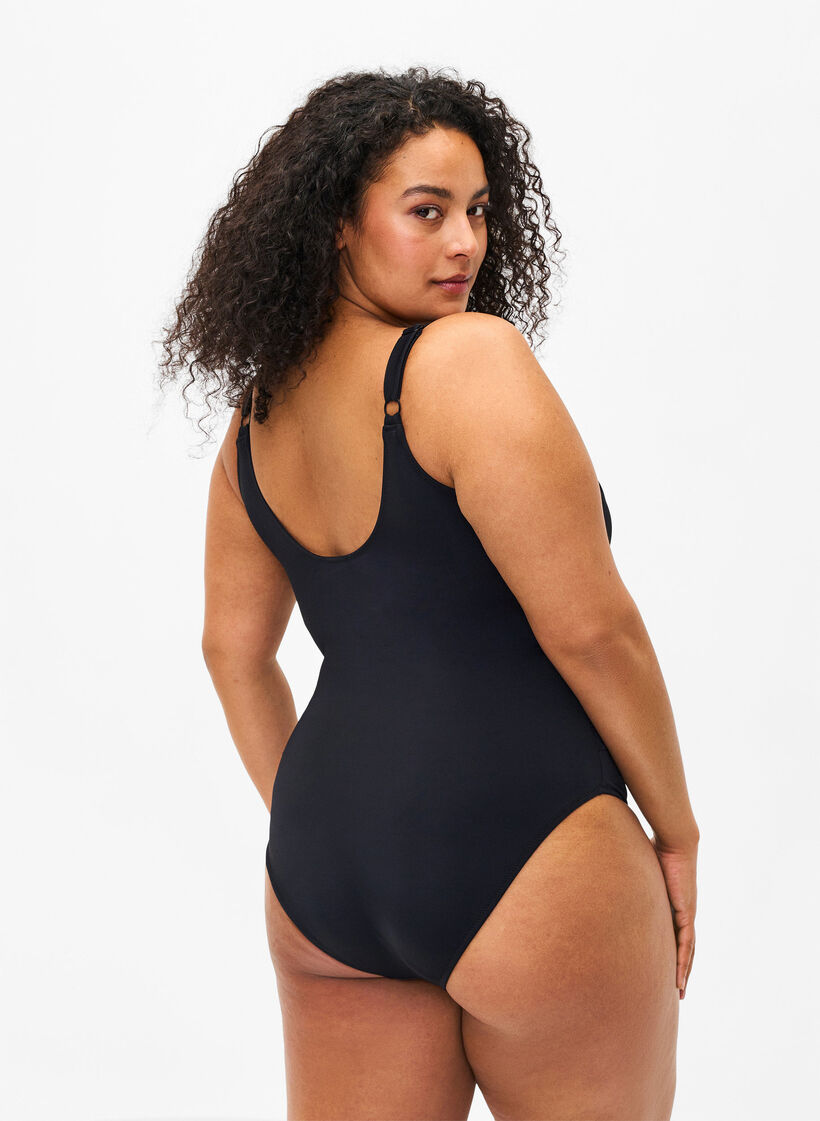 Badpak met omslag, Zwart, Model image number 1