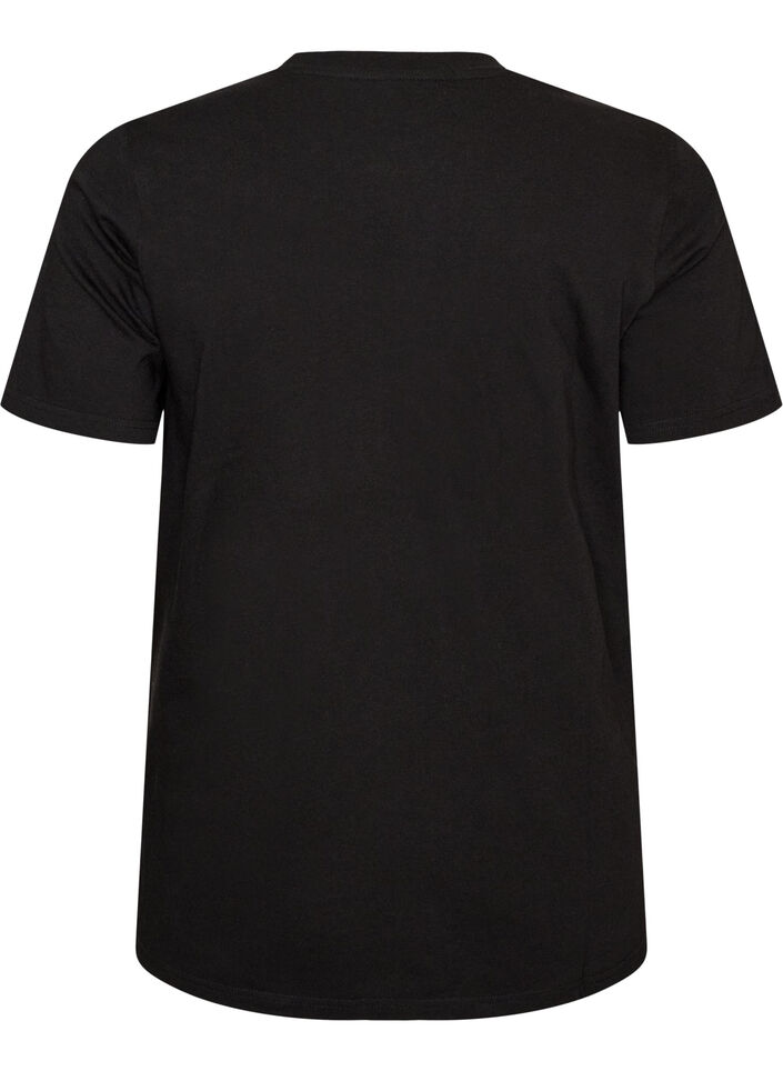 Katoenen T-shirt met tekstprint, Zwart, Packshot image number 1