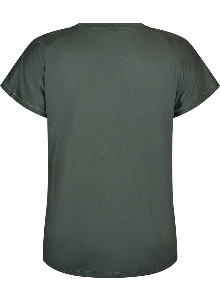 Losvallend trainings-T-shirt met V-hals, Groen, Packshot image number 1