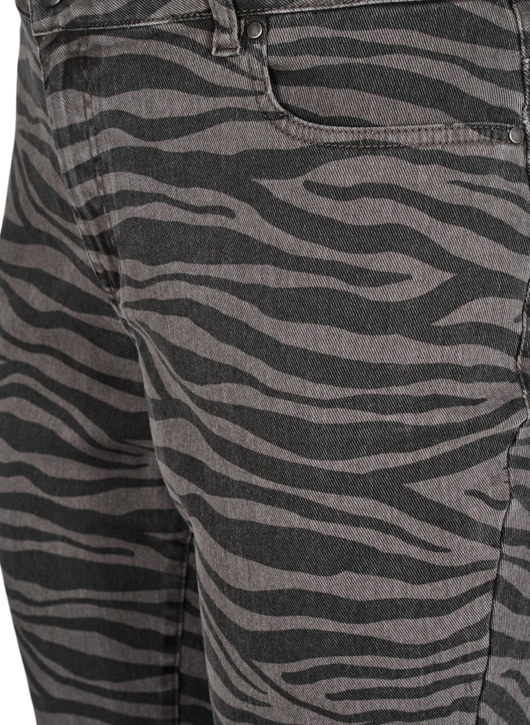 ZizziEmily jeans met zebraprint, Zwart, Packshot image number 2