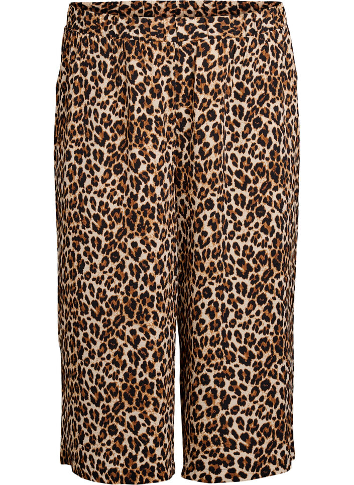 Culotte broek met print, Bruin, Packshot image number 0