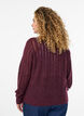 Gebreide cardigan met opengewerkt patroon, Donker Bordeaux, Model image number 2