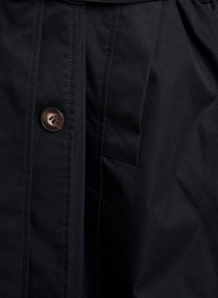 Halflange trenchcoat met ceintuur, Black, Packshot image number 3