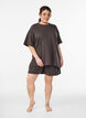 Oversized sweat T-shirt met korte mouwen, Bruin, Model image number 1