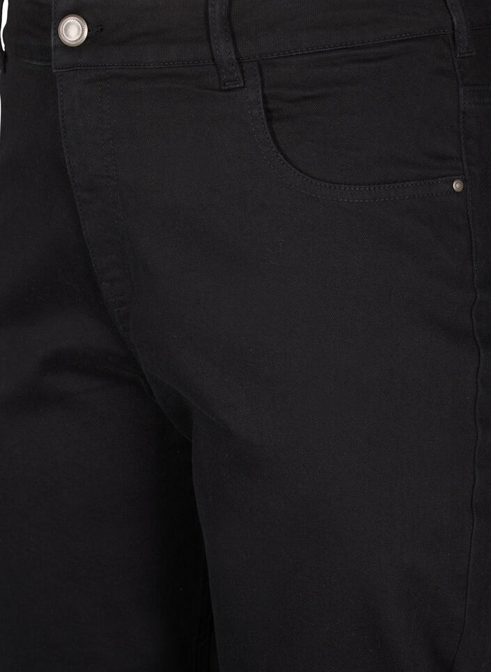 Gecropte Vera jeans met een straight-fit, Zwart, Packshot image number 2