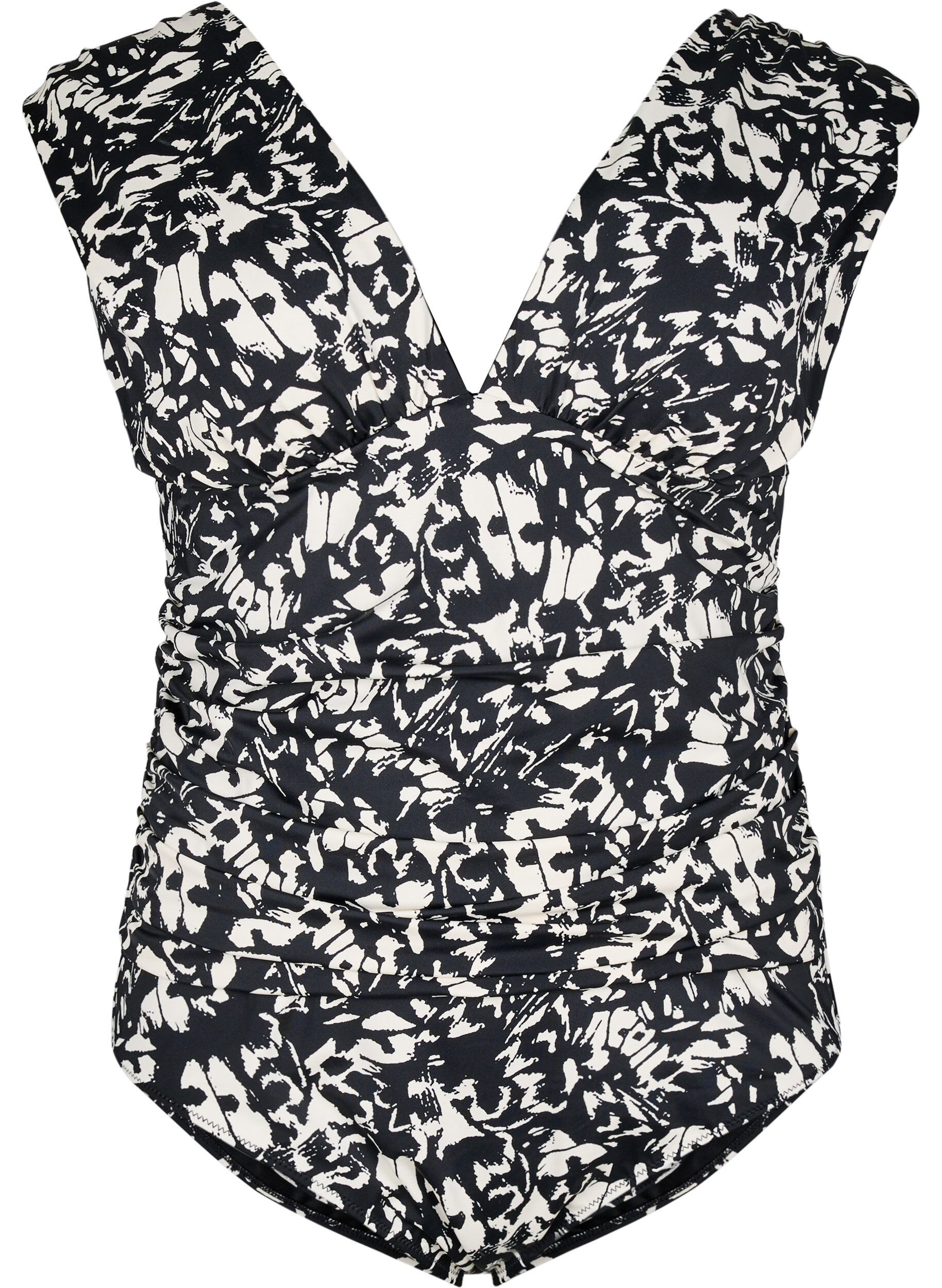 Patroon badpak met diepe V-hals