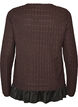 Blouse met structuur en volantzoom, Bruin, Packshot image number 1