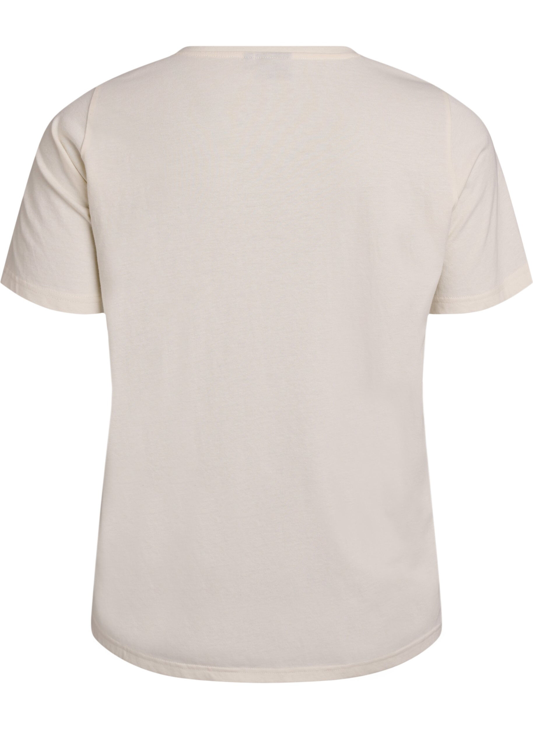 Zizzi T-shirt imprim&eacute;, Blanc, Packshot image number 1