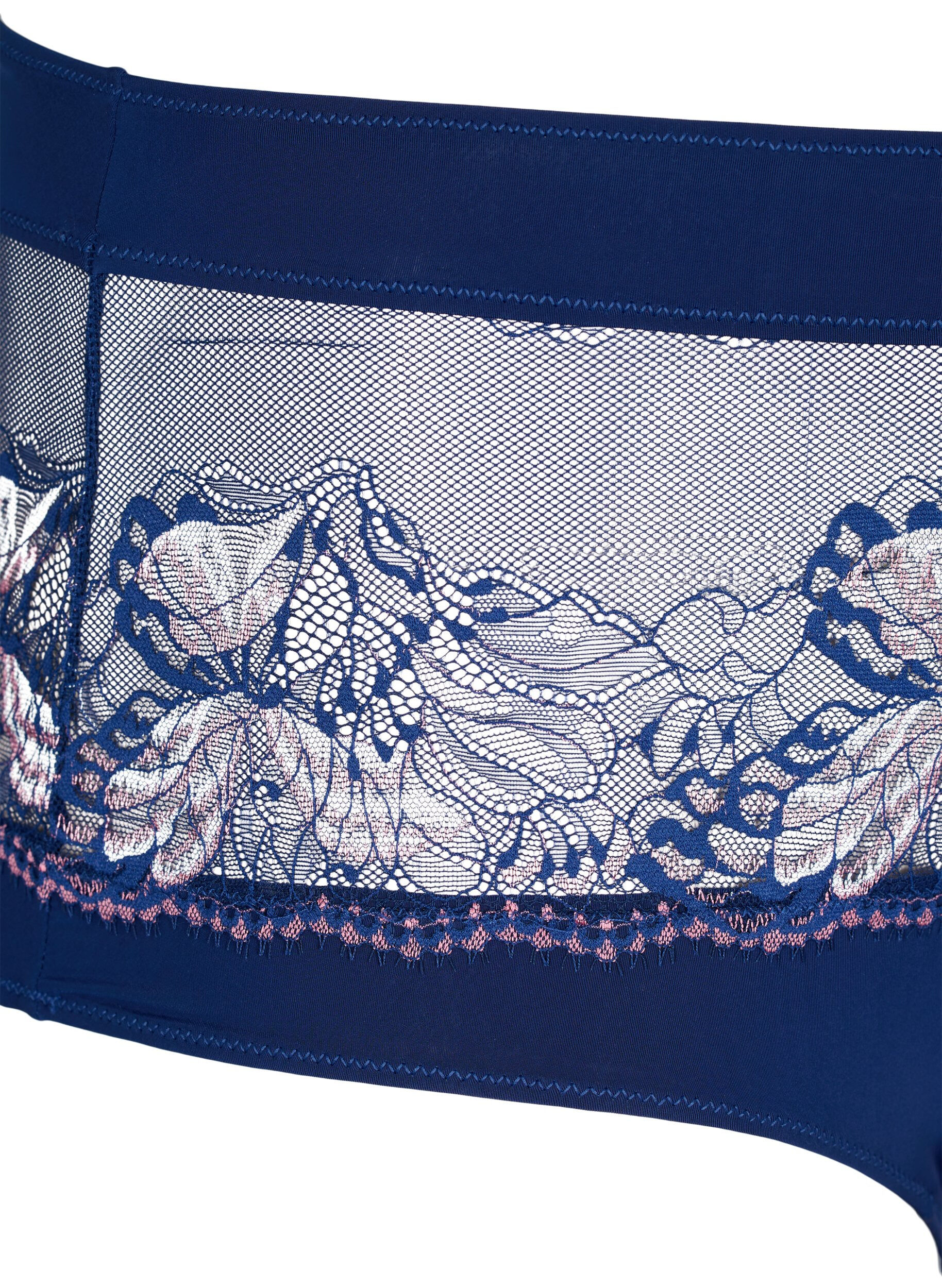 ZizziHipsterbroekje met kant en normale taille, Medieval Blue, Packshot image number 2