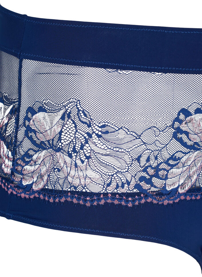 Hipsterbroekje met kant en normale taille, Medieval Blue, Packshot image number 2