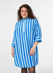 Korte jurk met kraag en borstzak, Blauw, Model image number 0