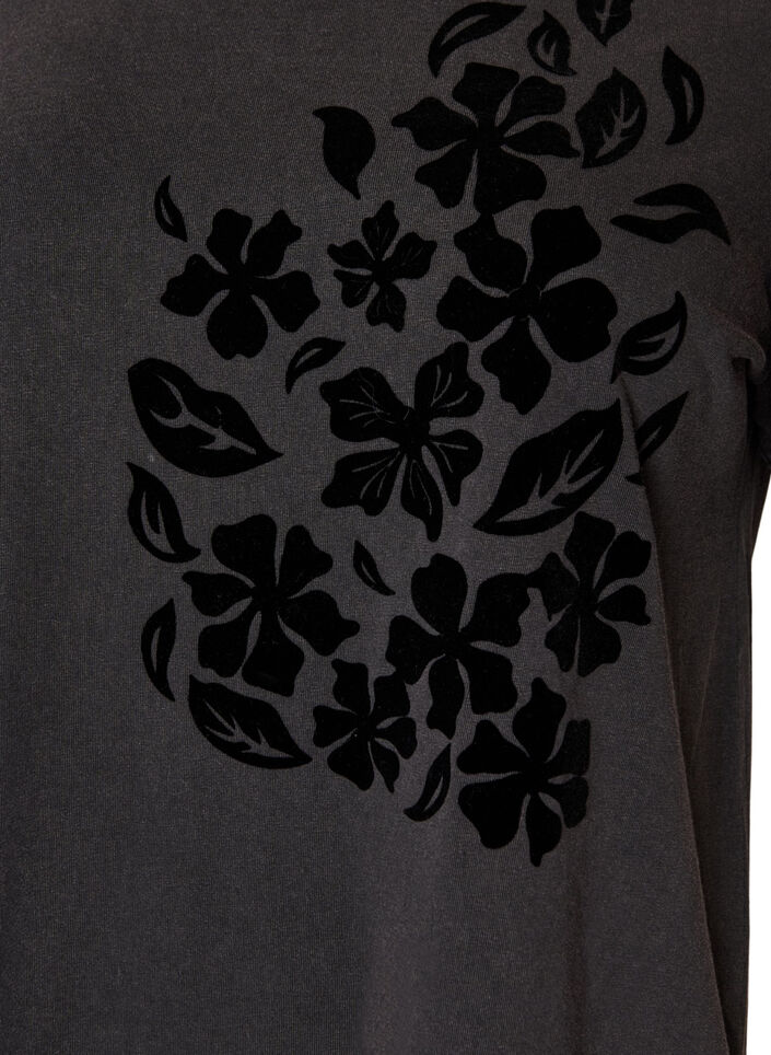 T-shirt van biologisch katoen met print, Grijs, Packshot image number 2