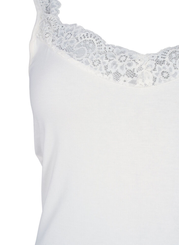 Viscose top met kanten rand, Vanille, Packshot image number 2
