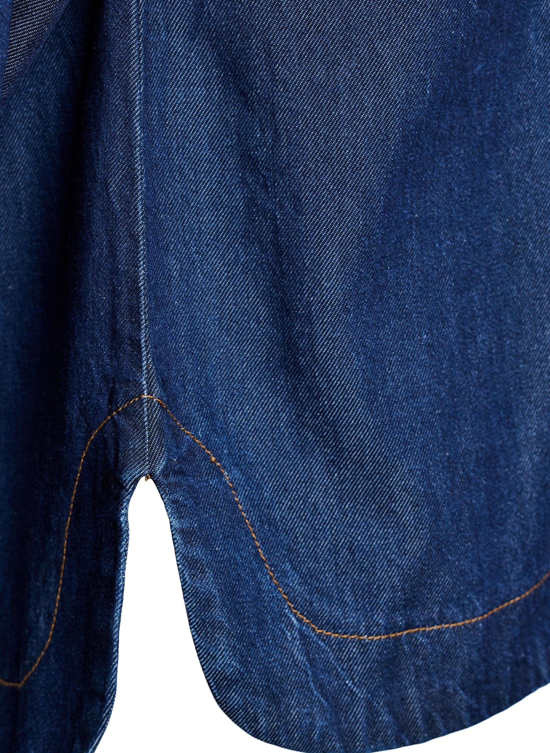 ZizziLosse denimshirt met zakken op de borst, Blauw, Packshot image number 3