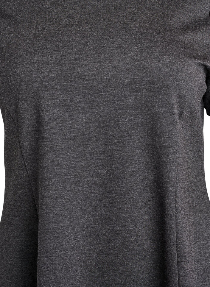 Jersey jurk met korte mouwen en A-lijn., Grijs, Packshot image number 2