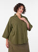 Losse gestreepte shirt met 3/4 mouwen, Groen, Model image number 0