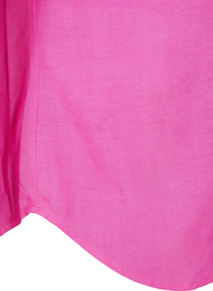 Linnen en viscose shirt met lange mouwen, Roze, Packshot image number 3