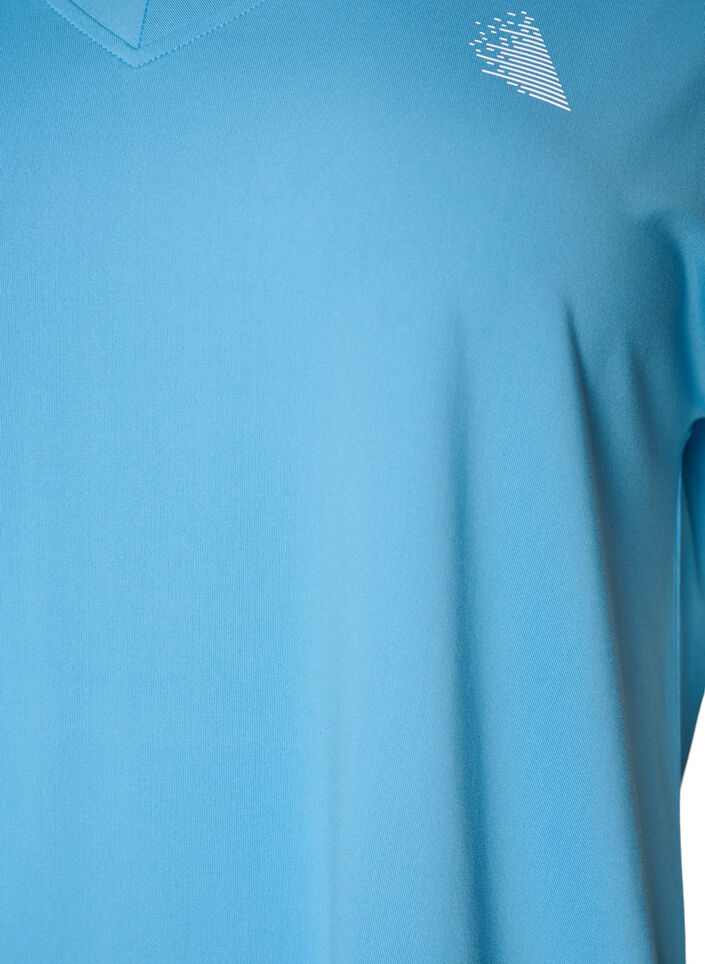 Losvallend trainings-T-shirt met V-hals, Blauw, Packshot image number 2