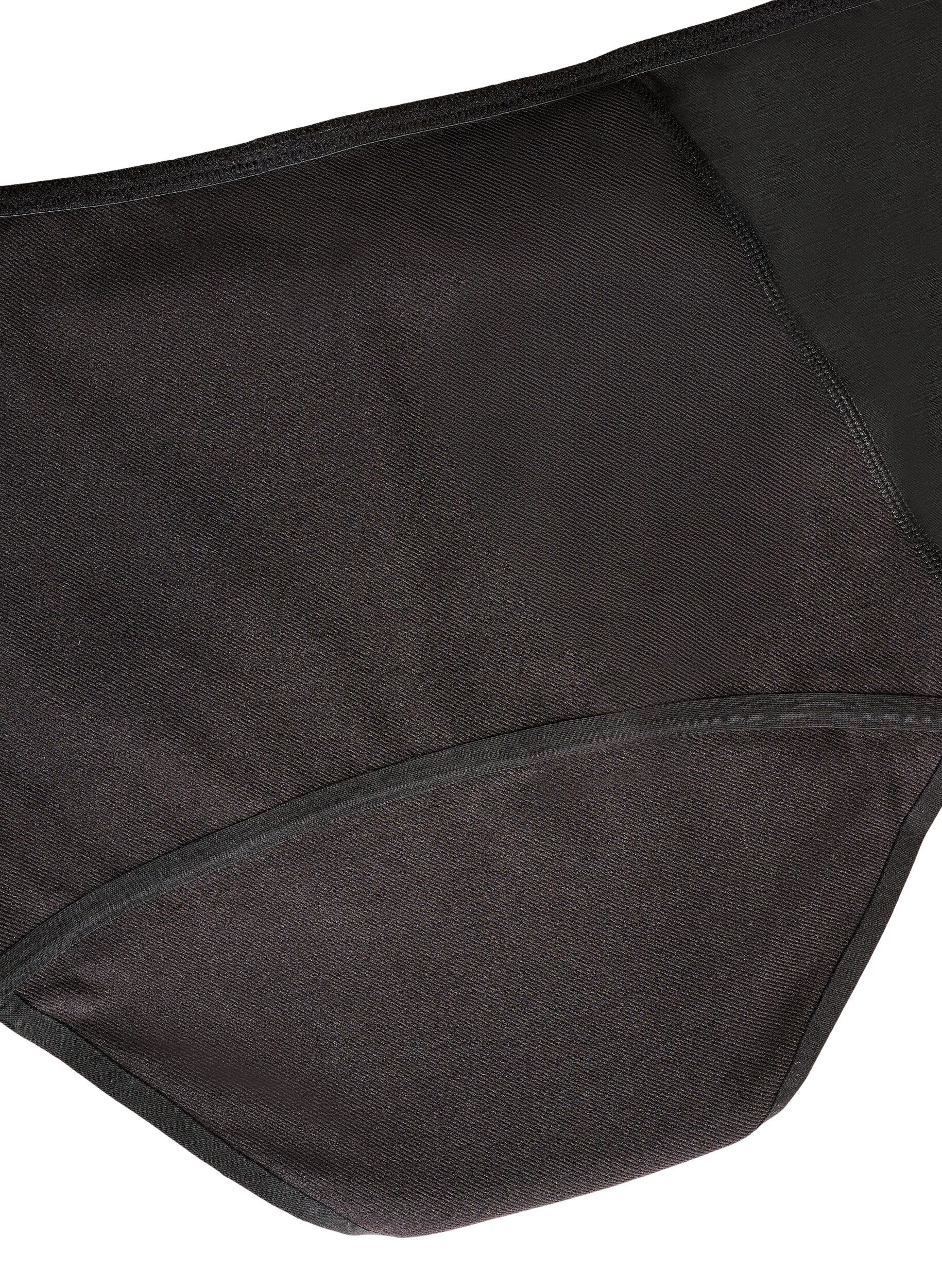 ZizziHigh-waisted katoenen nachtelijke menstruatiepanties, Zwart, Packshot image number 4