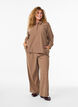 Overhemdblouse met lange mouwen in corduroy, Bruin, Model image number 1