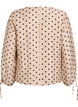 Blouse met stippen en strikdetails, Beige, Packshot image number 1