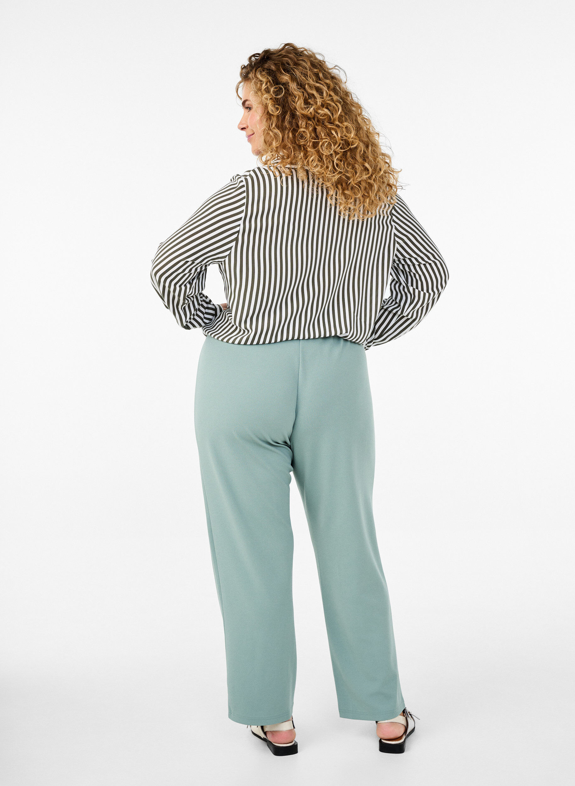ZizziFLASH - Broek met rechte pasvorm, Groen, Model image number 1