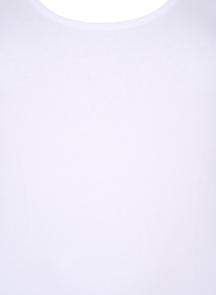 Effen gekleurd basic top in katoen, Bright White, Packshot