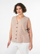 Gestreepte vest in linnen en viscose, Beige, Model image number 0