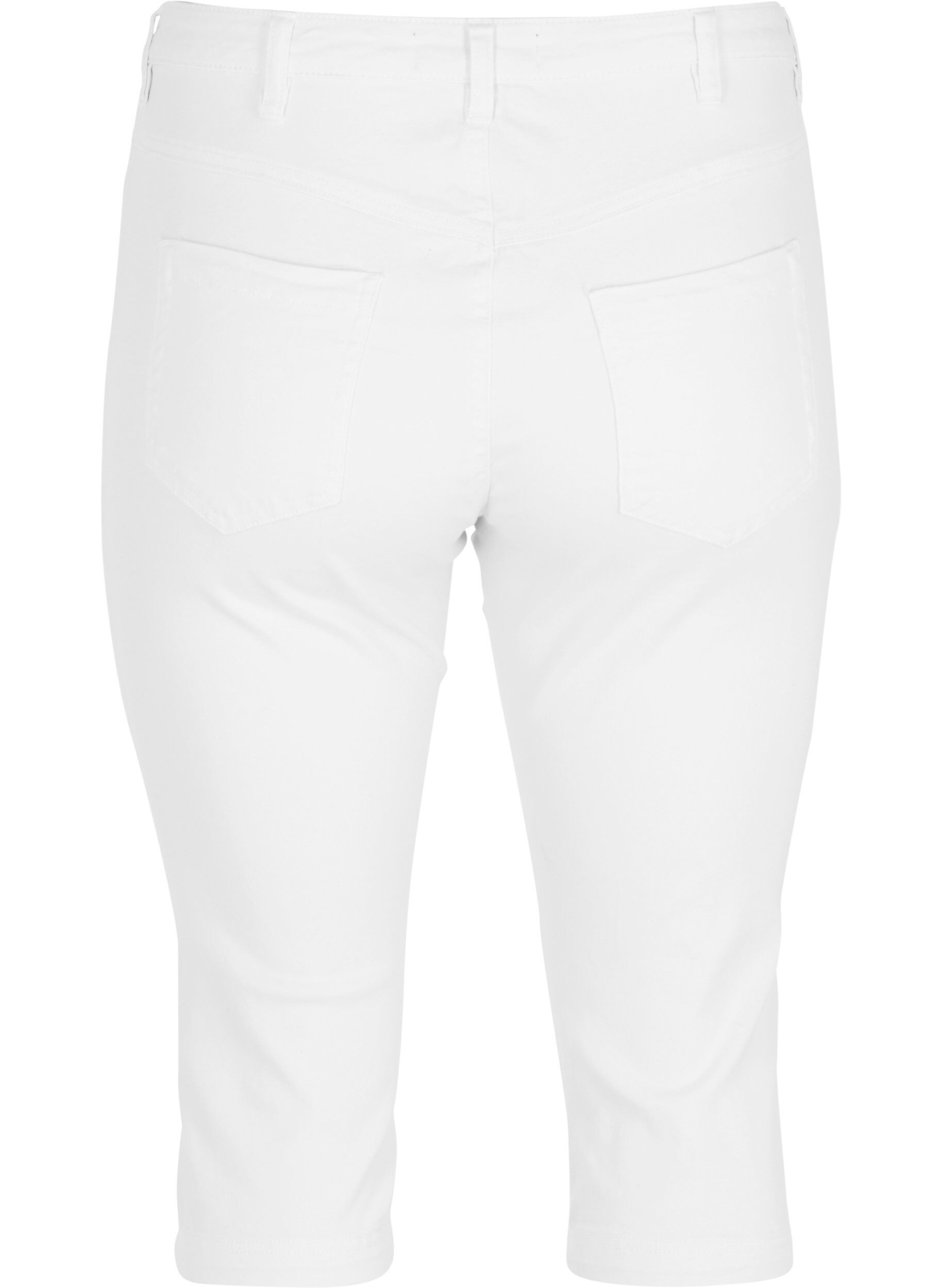 ZizziAmy capri jeans met hoge taille en super strakke pasvorm, Wit, Packshot image number 1