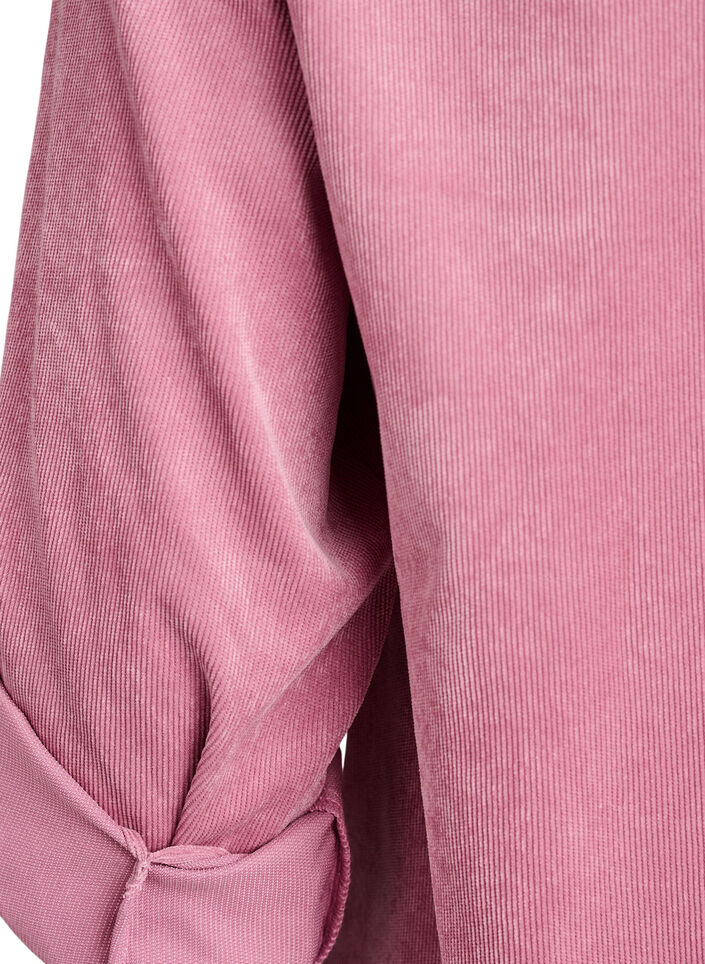 Corderoy jurk met rits en 3/4-mouwen, Roze, Packshot image number 3