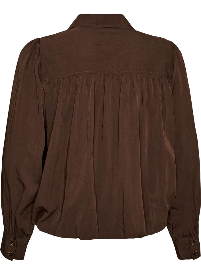 Shirt met ballonvorm en onzichtbare ritssluiting, Bruin, Packshot image number 1