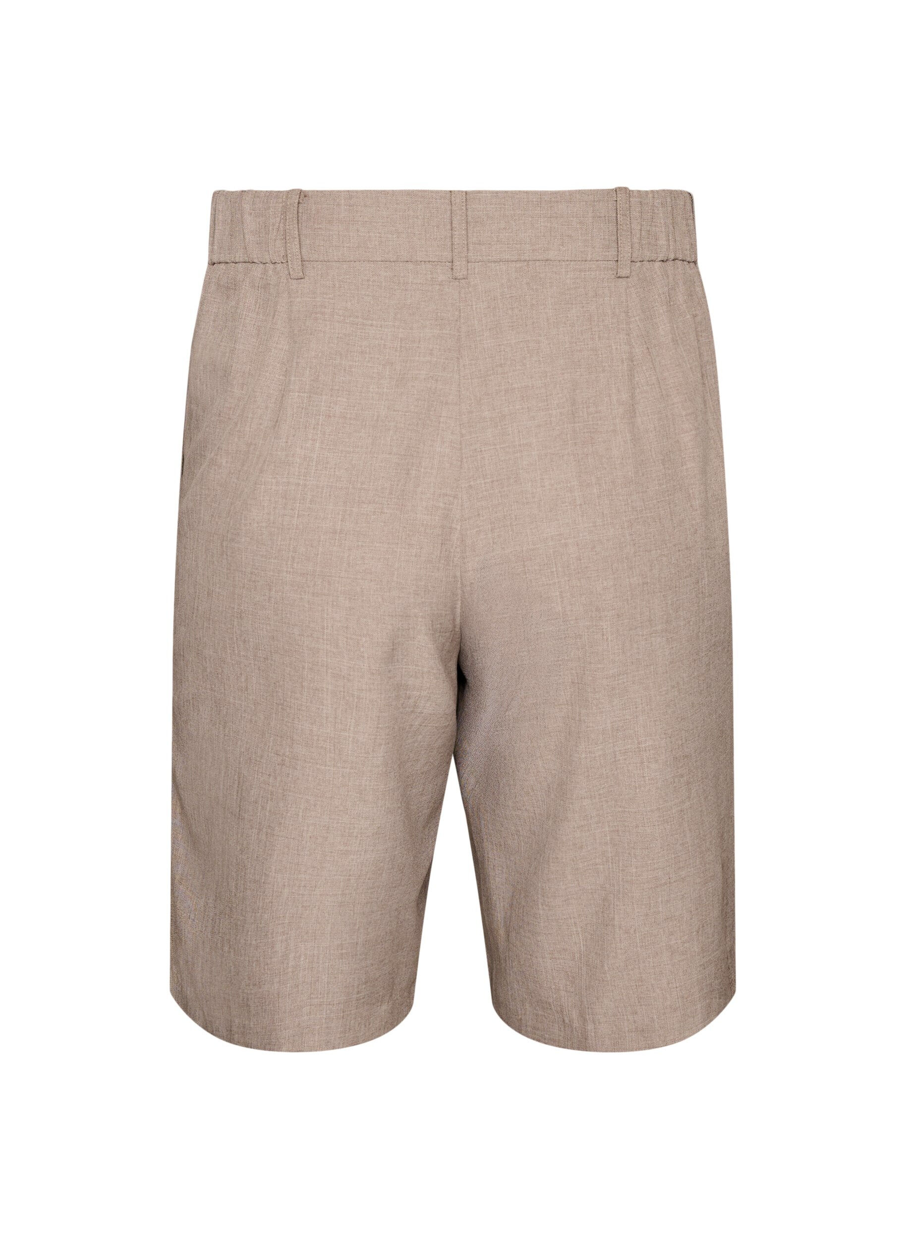 ZizziLosse Bermuda-shorts met hoge taille, Bruin, Packshot image number 1