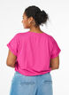 T-shirt met korte mouwen van katoenmix, Roze, Model image number 2