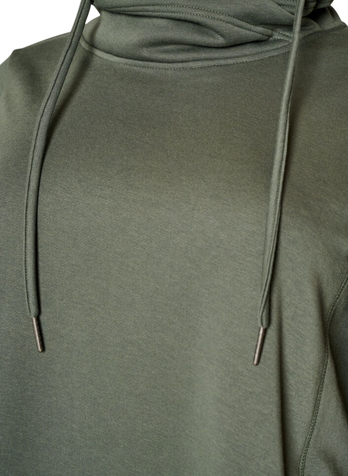 Sweatshirt met hoge kraag en zakken, Groen, Packshot image number 2