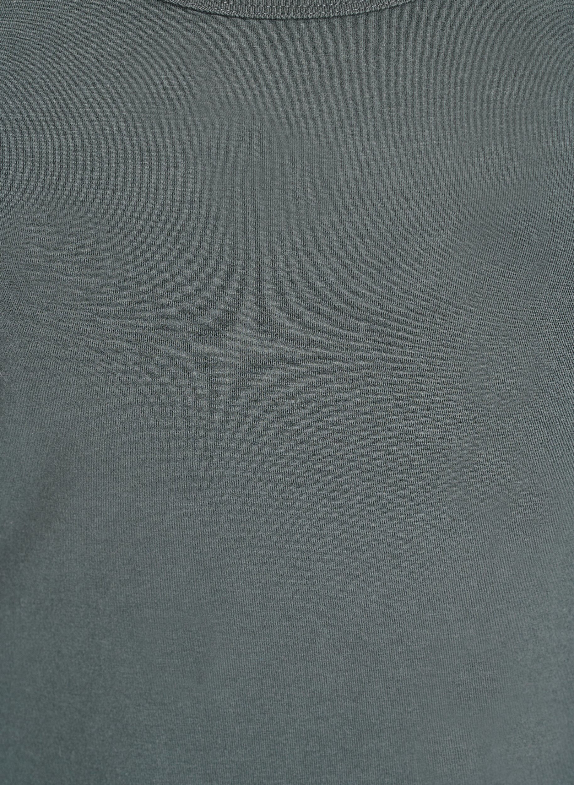 ZizziEffen gekleurd basic top in katoen, Groen, Packshot image number 2