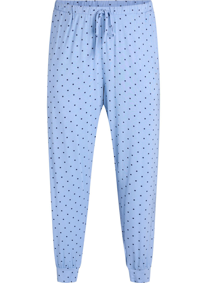 Nachtbroek van modal met hoge taille, Blauw, Packshot image number 0