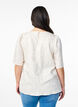 Blouse met jacquardpatroon en pofmouwen, Vanille, Model image number 2