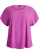 Blouse met korte mouwen en een ronde halslijn, Paars, Packshot image number 0