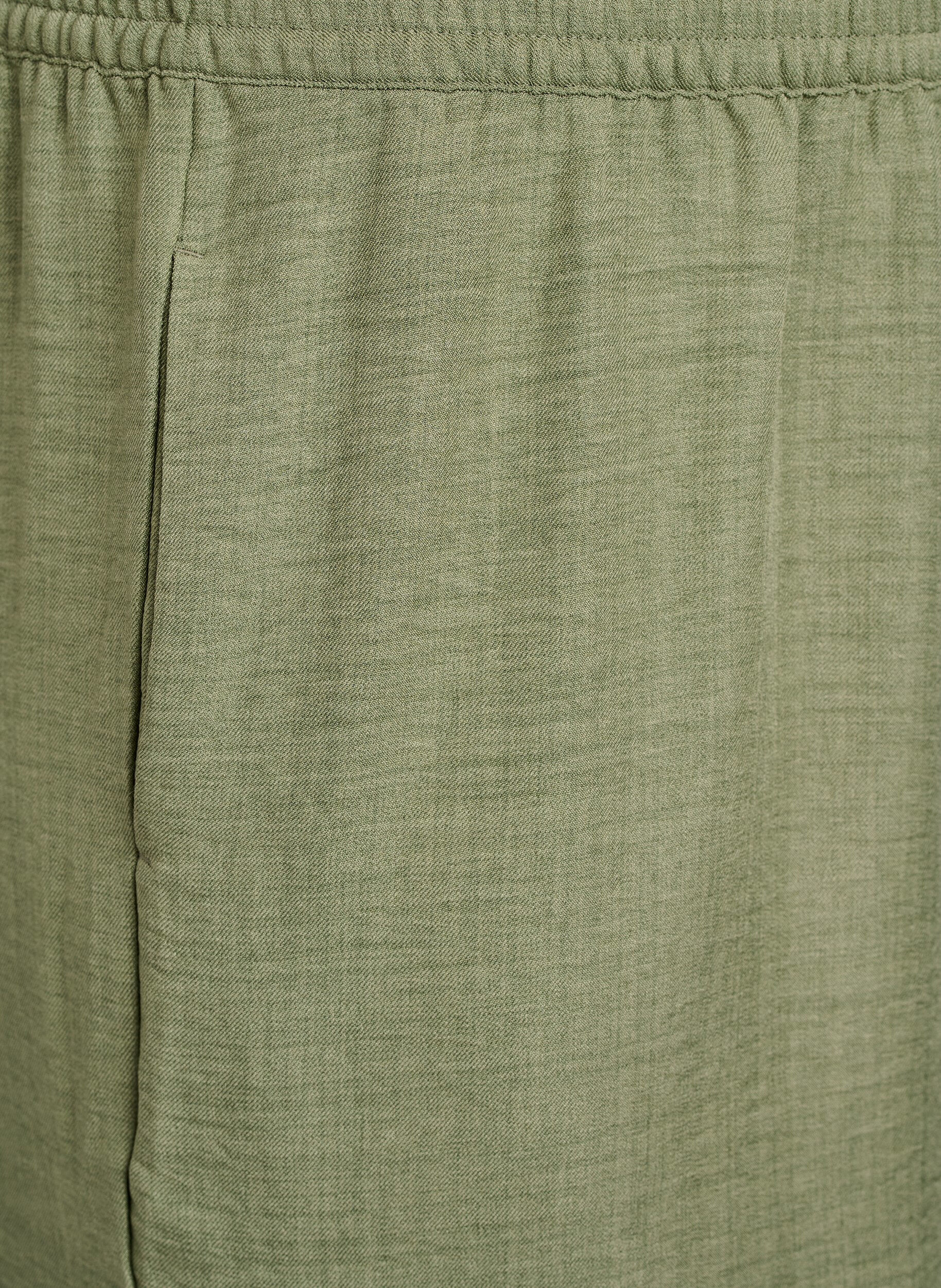 ZizziLosse broek met elastische tailleband en zakken, Groen, Packshot image number 2