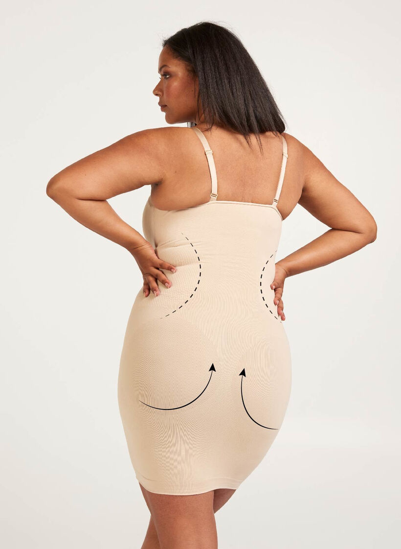 Shapewear jurk met dunne bandjes, Nude, Model