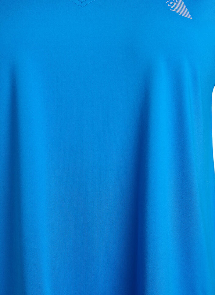 Losvallend trainings-T-shirt met V-hals, Blauw, Packshot image number 2