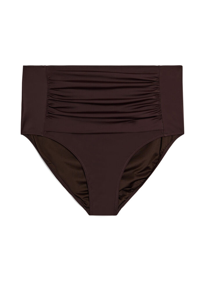 Bas de bikini &agrave; taille haute, Marron, Packshot image number 0