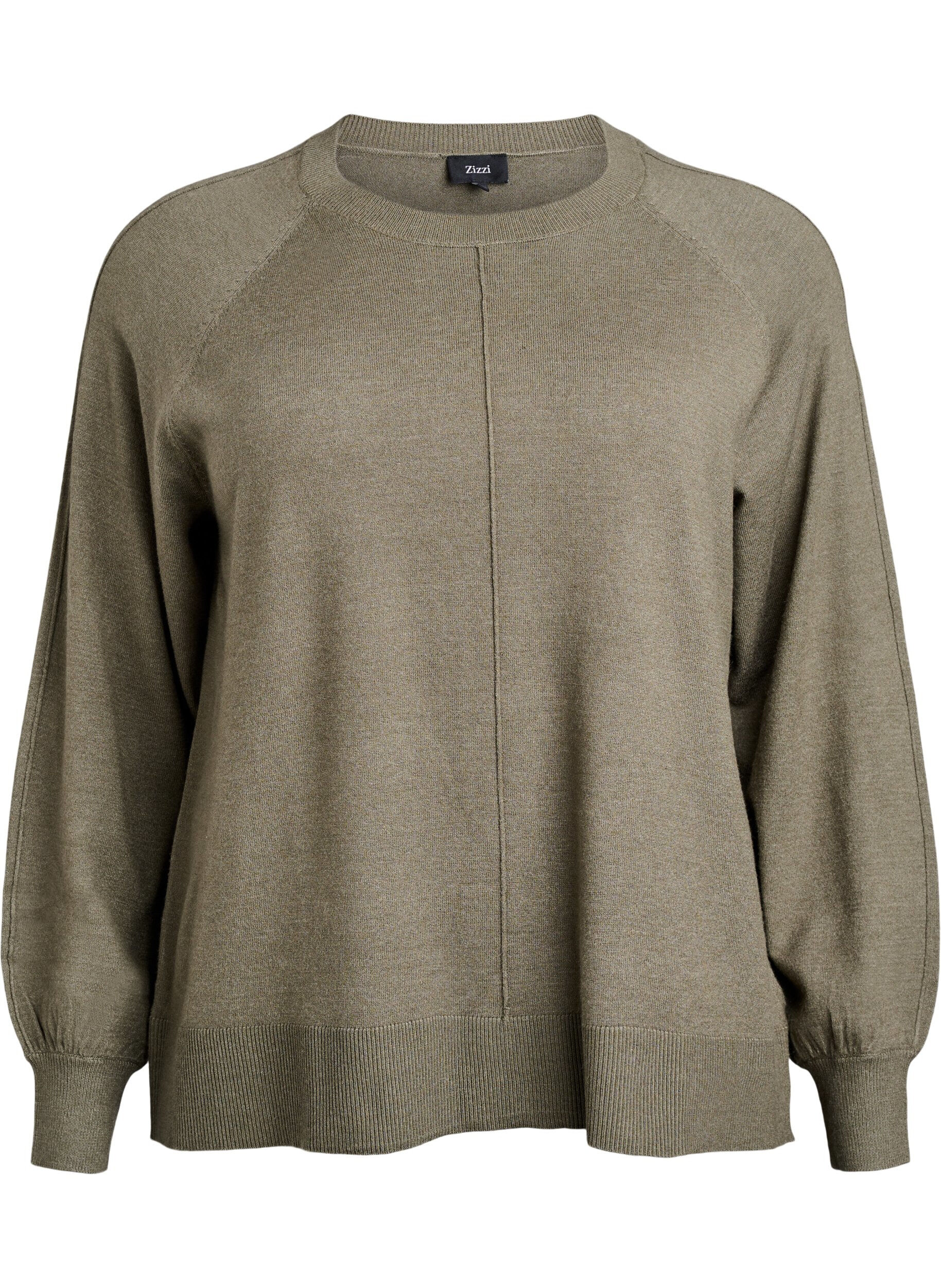 Breisel blouse met middennaad en raglan mouwen