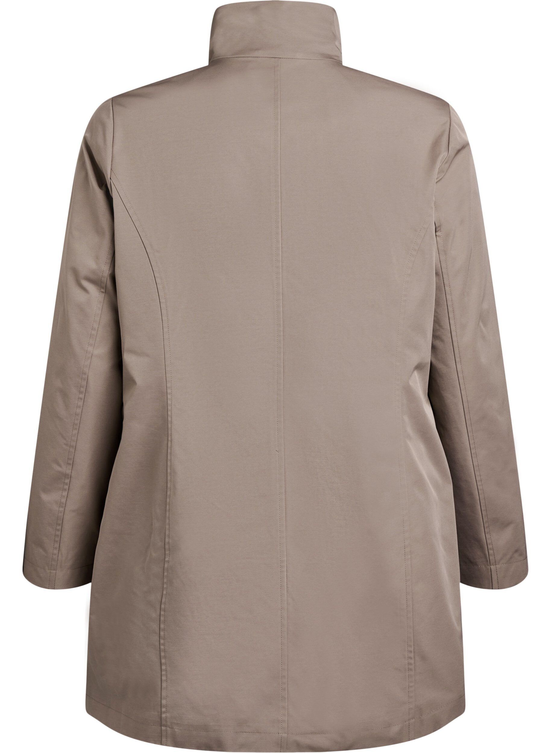 Zizzi Veste avec poches et col montant, Marron, Packshot image number 1