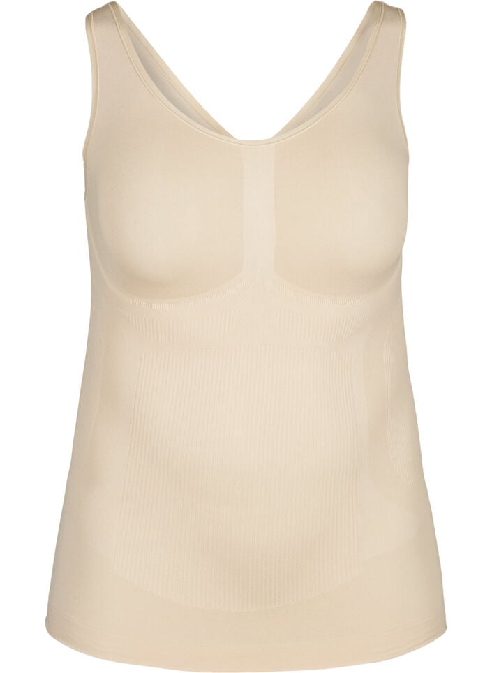 Shapewear top met brede bandjes, Beige, Packshot