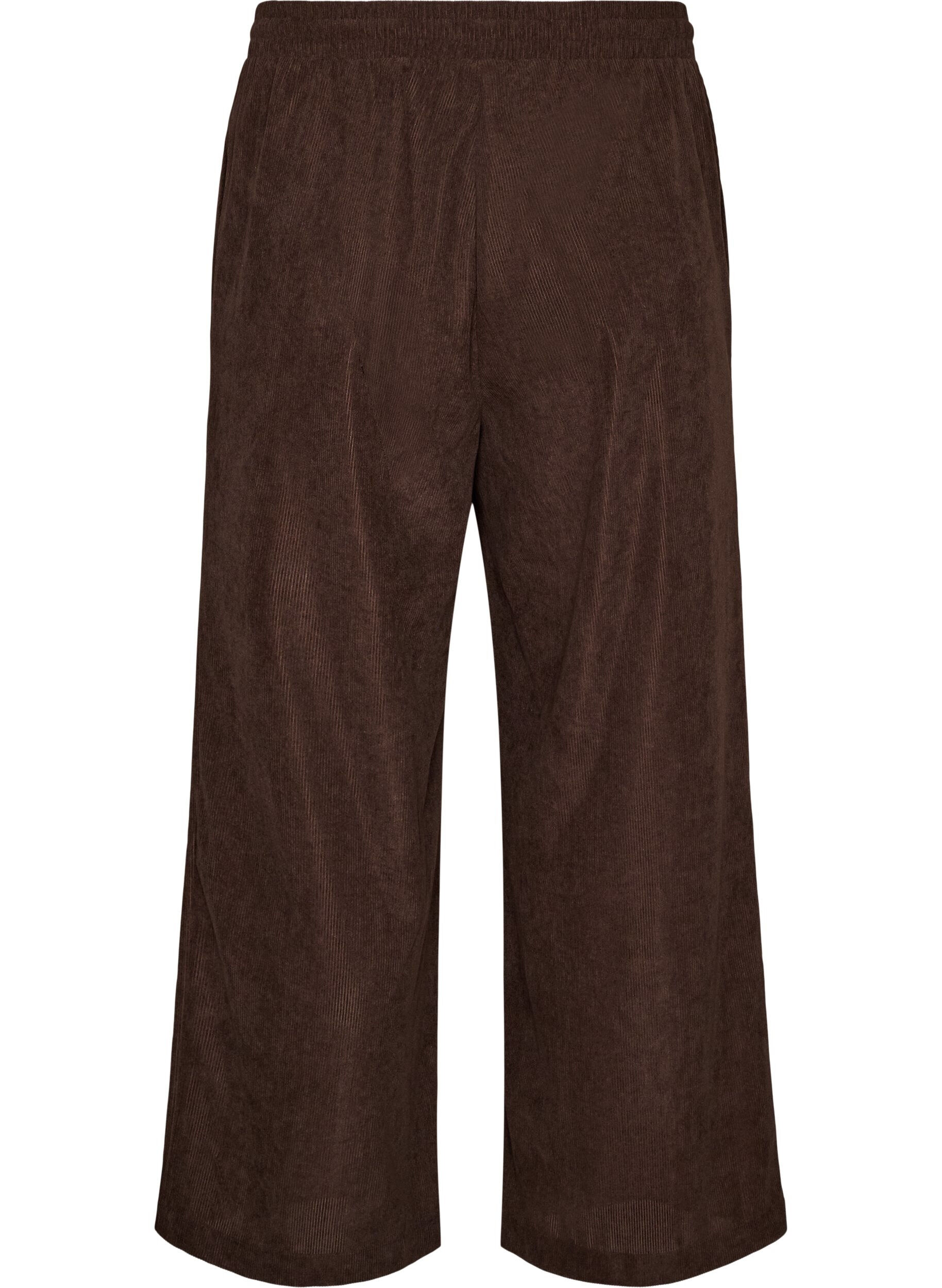 ZizziCorduroy broek met wijde pijpen en een hoge taille, Bruin, Packshot image number 1